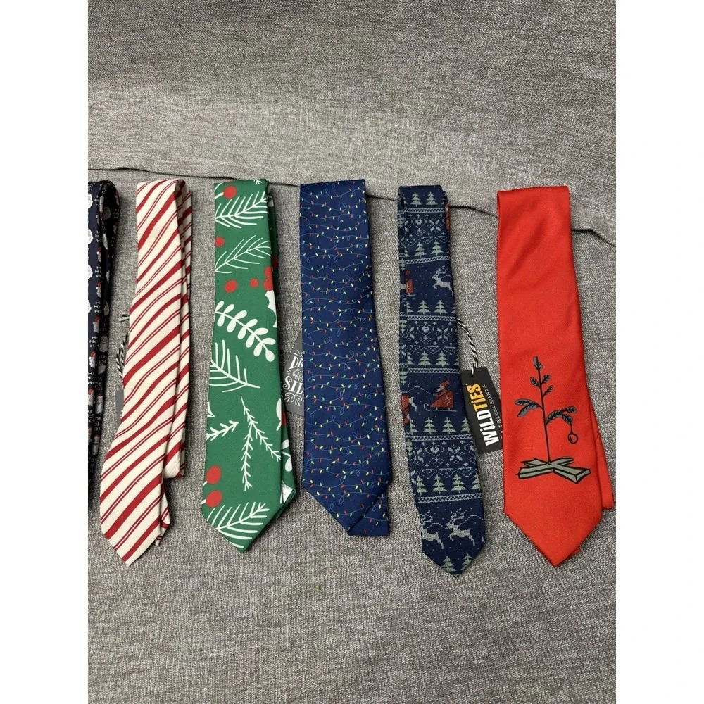 11 Wild Mens Bulk Lot Ties Pizza Digital Breast‎ Cancer Christmas Sharks